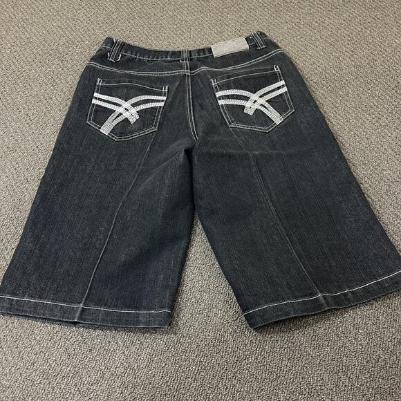 Raw Blue Shorts Mens Size 32 Denim Y2K Hiphop Baggy - Picture 7 of 13